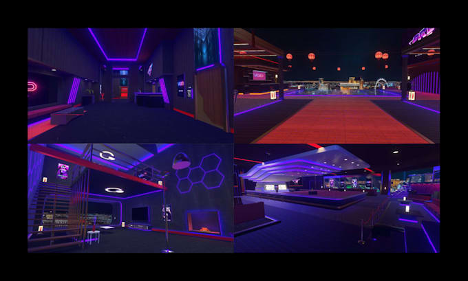 create vrchat world, vrc world map, vrchat 3d environment and virtual spaces
