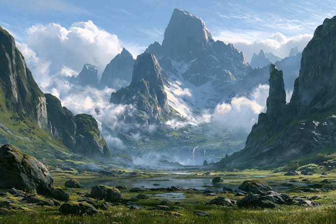 professional vector landscape illustration