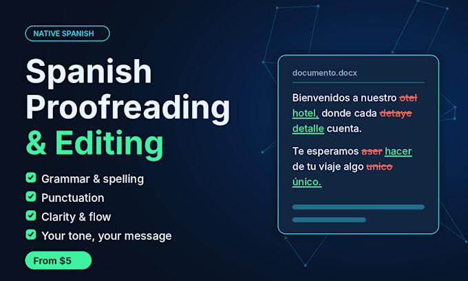 proofread and edit your spanish text