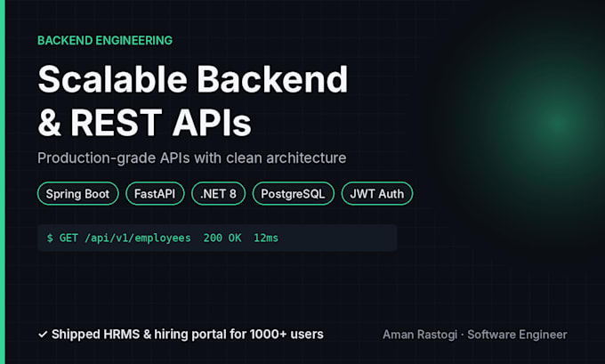 build scalable backend rest apis with java spring boot or fastapi