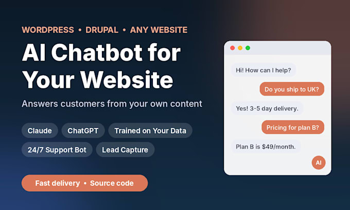 build ai chatbot for wordpress or drupal website using claude or chatgpt