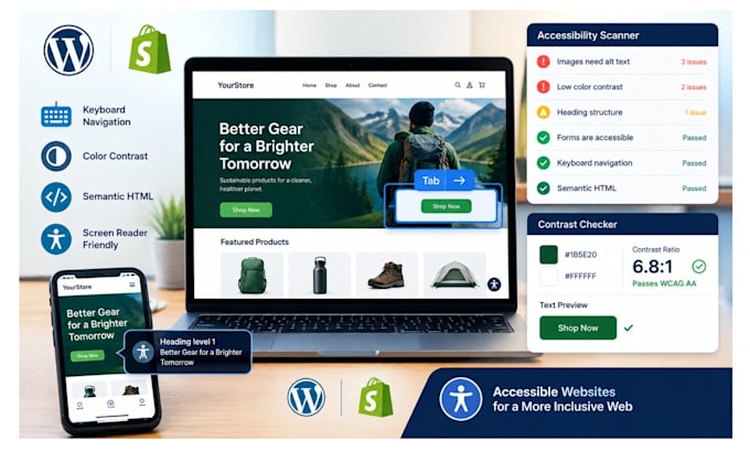 fix accessibility issues on wordpress and shopify websites