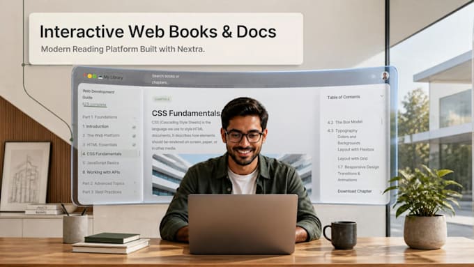 build an interactive web book docs or modern blog website