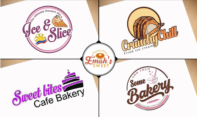 create stunning cake dessert logo design