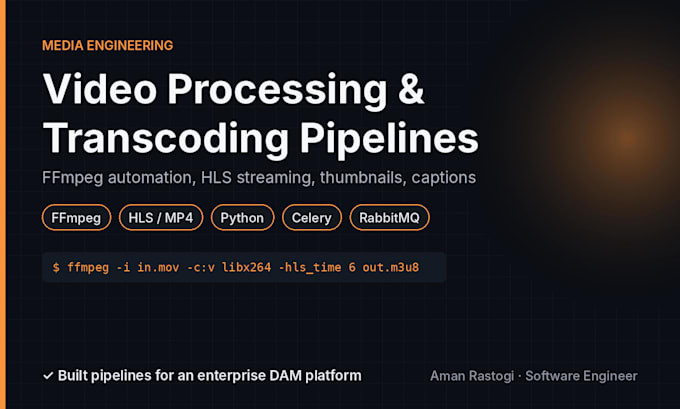 build an ffmpeg video processing and transcoding pipeline in python