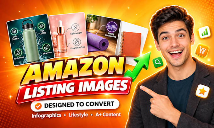 design amazon listing images, infographics and a plus content