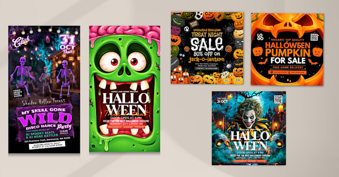 design a horror halloween party flyer