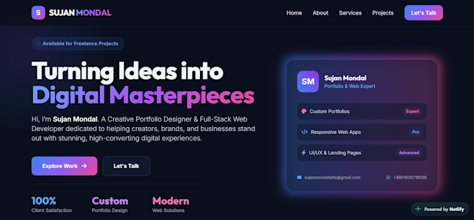design a custom portfolio and web development