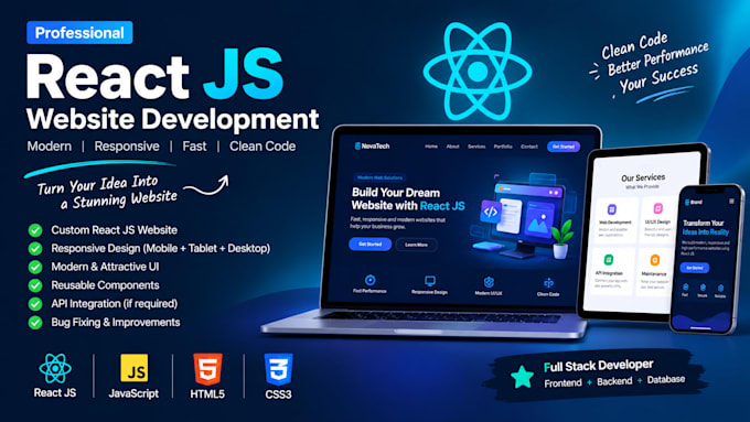 modern react website development