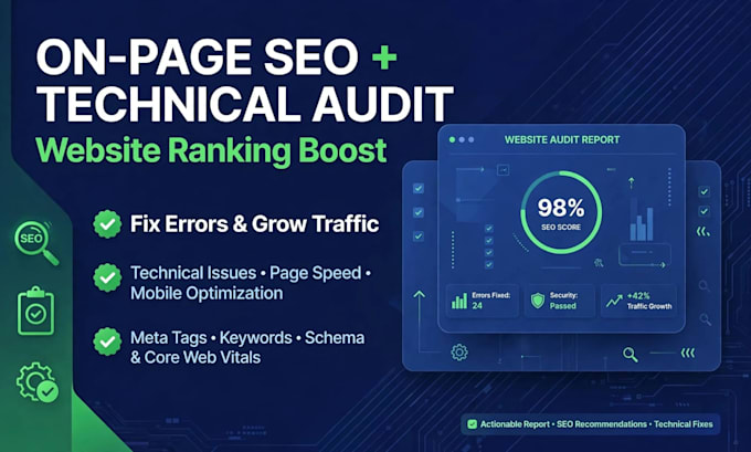 do on page optimization and technical audit for website ranking