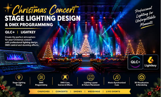 do christmas concert stage lighting design and program dmx lighting qlc lightkey