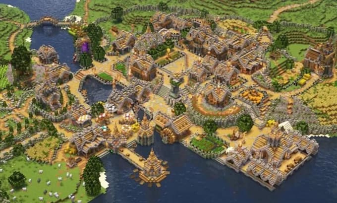 build custom minecraft map survival world minecraft spawn hub houses village rpg