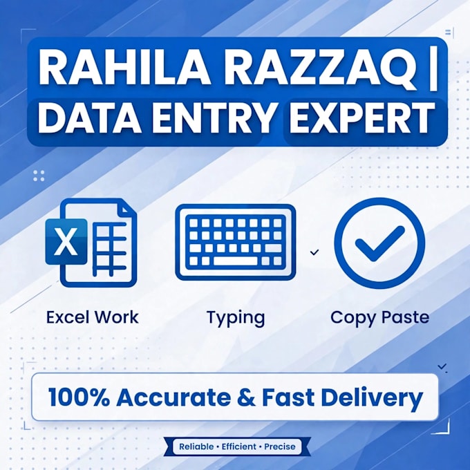 do accurate data entry excel work and typing expert