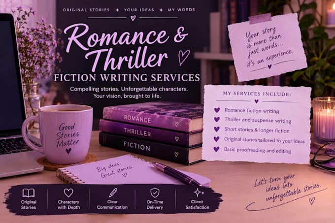write engaging romance and thriller stories