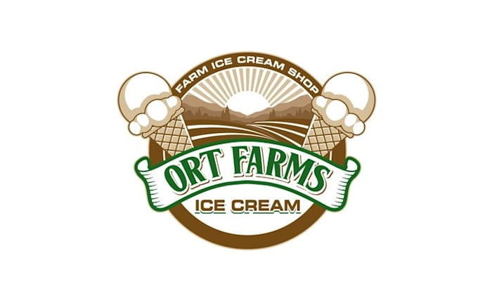 make modern farm ice cream shop logo