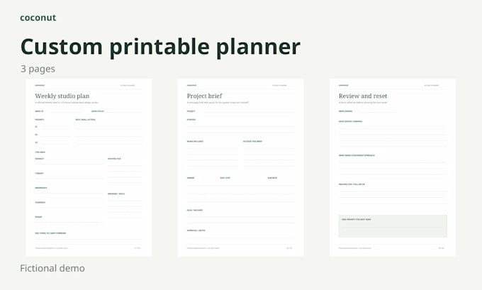 design three custom printable planner pages