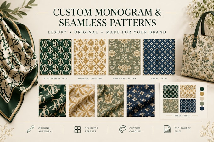 design luxury monogram and seamless patterns for your brand