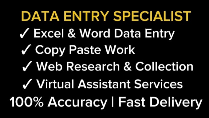 do professional data entry, excel and copy paste work
