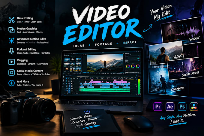 professionally edit your videos, podcasts, vlogs, and motion graphics wit