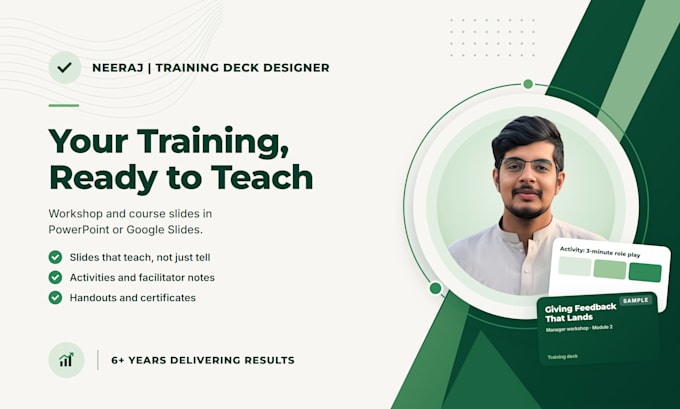 design training and workshop presentations in powerpoint or google slides