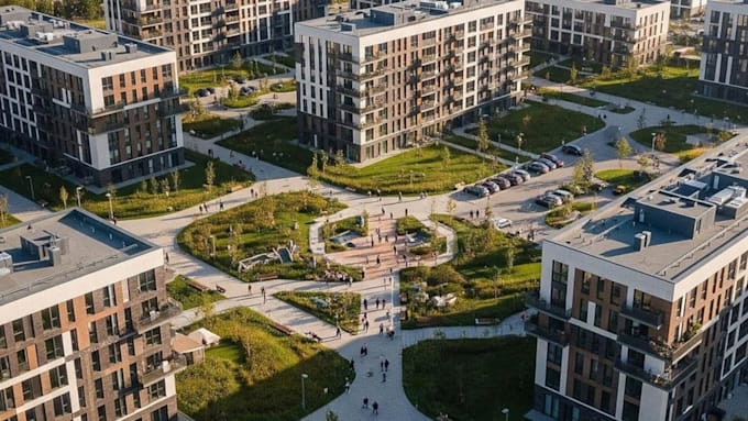 design 3d apartment complex landscaping and outdoor spaces