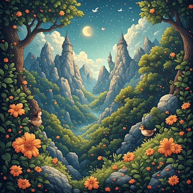 create professional children book illustration