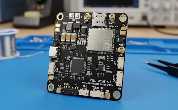 cellular drone pcb for uav wireless control embedded hardware, telemetry systems