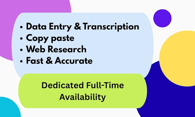 do accurate data entry and transcription