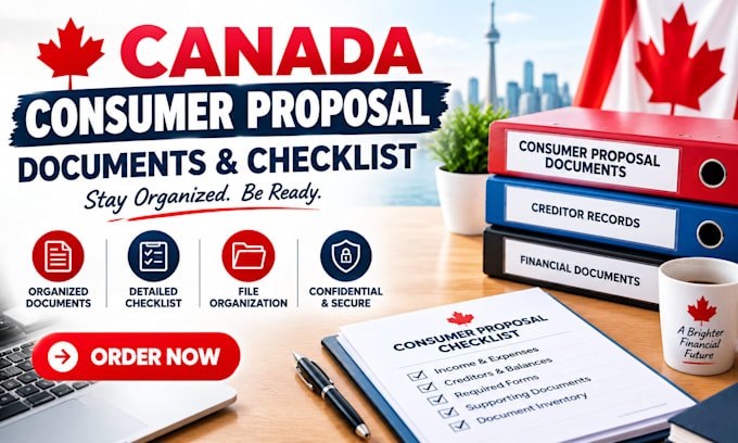 organize your canada consumer proposal documents and checklist
