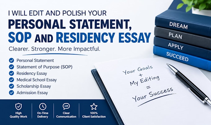 edit and polish your personal statement, sop, and residency essay