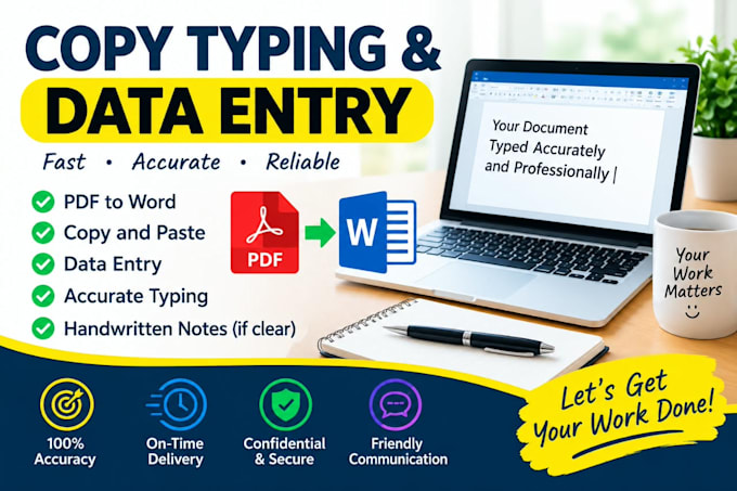 do accurate copy typing and data entry