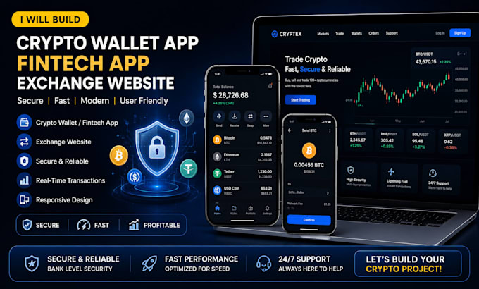 build crypto wallet app, fintech app, wallet app, exchange website
