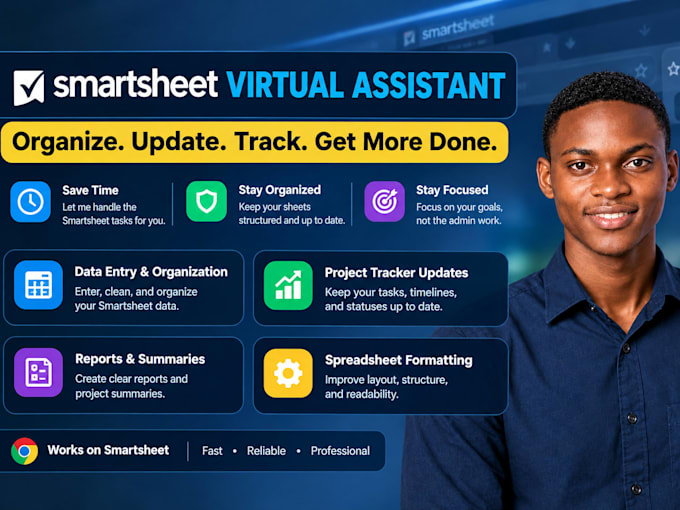 be your smartsheet virtual assistant for data entry and project managemen