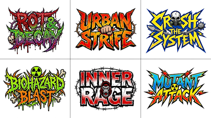 design grindcore, hardcore and crossover thrash logo
