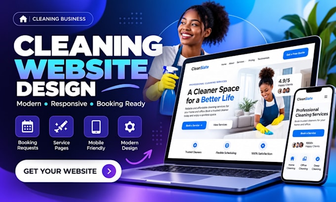 do cleaning service website cleaning booking website wordpress business website