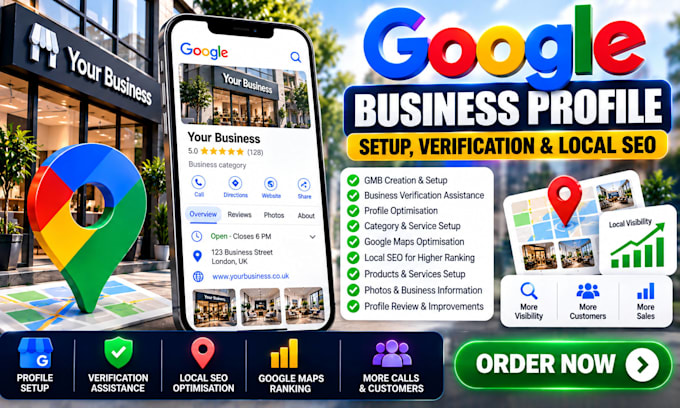setup gmb google business profile listing business verification local SEO