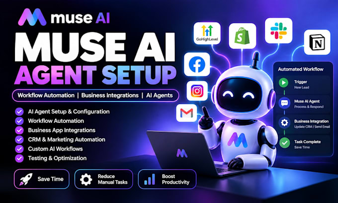 set up muse ai agents workflow automation for shopify business integrations