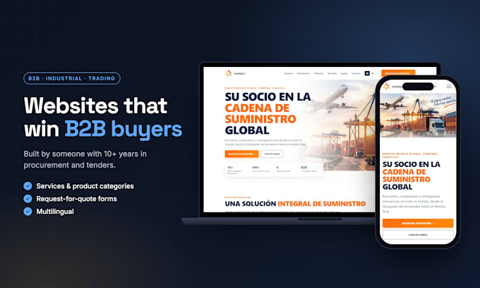 create a professional b2b website