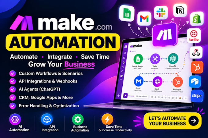 build make com automation workflows and API integrations