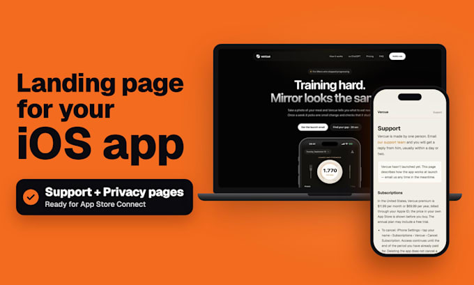 build an app landing page for your ios app