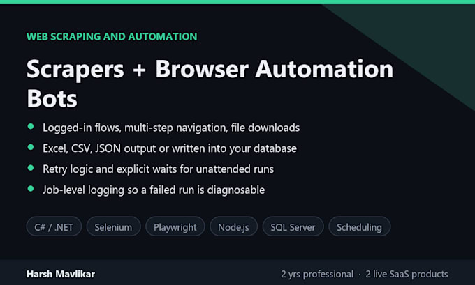 build a web scraping bot and automate browser tasks for you