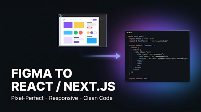 convert figma to react or next js responsive website with tailwind