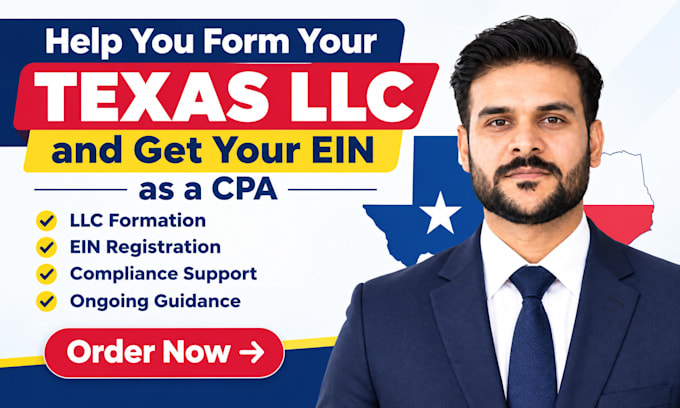 form your texas llc and get your ein with registered agent as a CPA