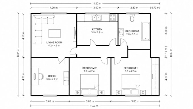 convert your sketch or PDF into a clean autocad floor plan