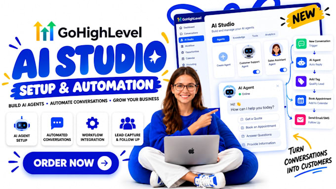 gohighlevel ai studio websites, landing pages and interactive forms