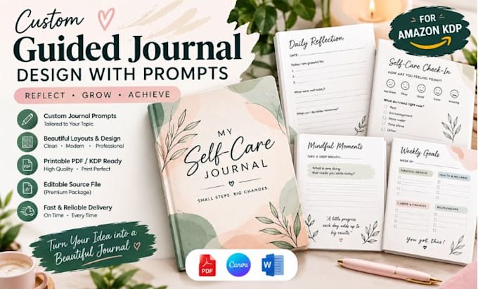 design a guided journal with custom prompts