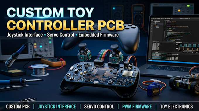 design custom toy circuit board joystick interface servo controller and embedded