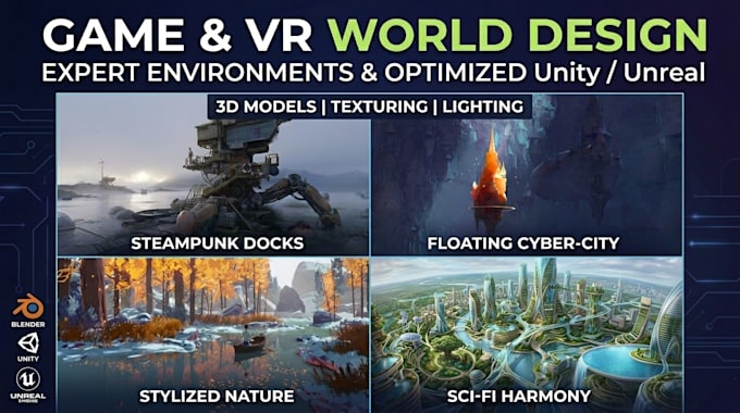 create world environments for games and vrchat from scratch