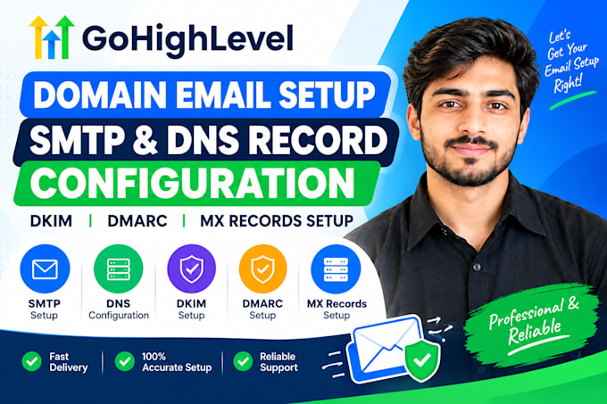 setup gohighlevel domain email SMTP dns record configuration