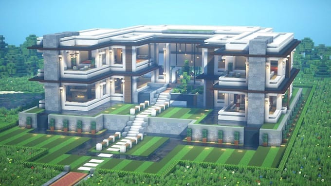 do a custom minecraft house, castle, terrain, hub or survival base
